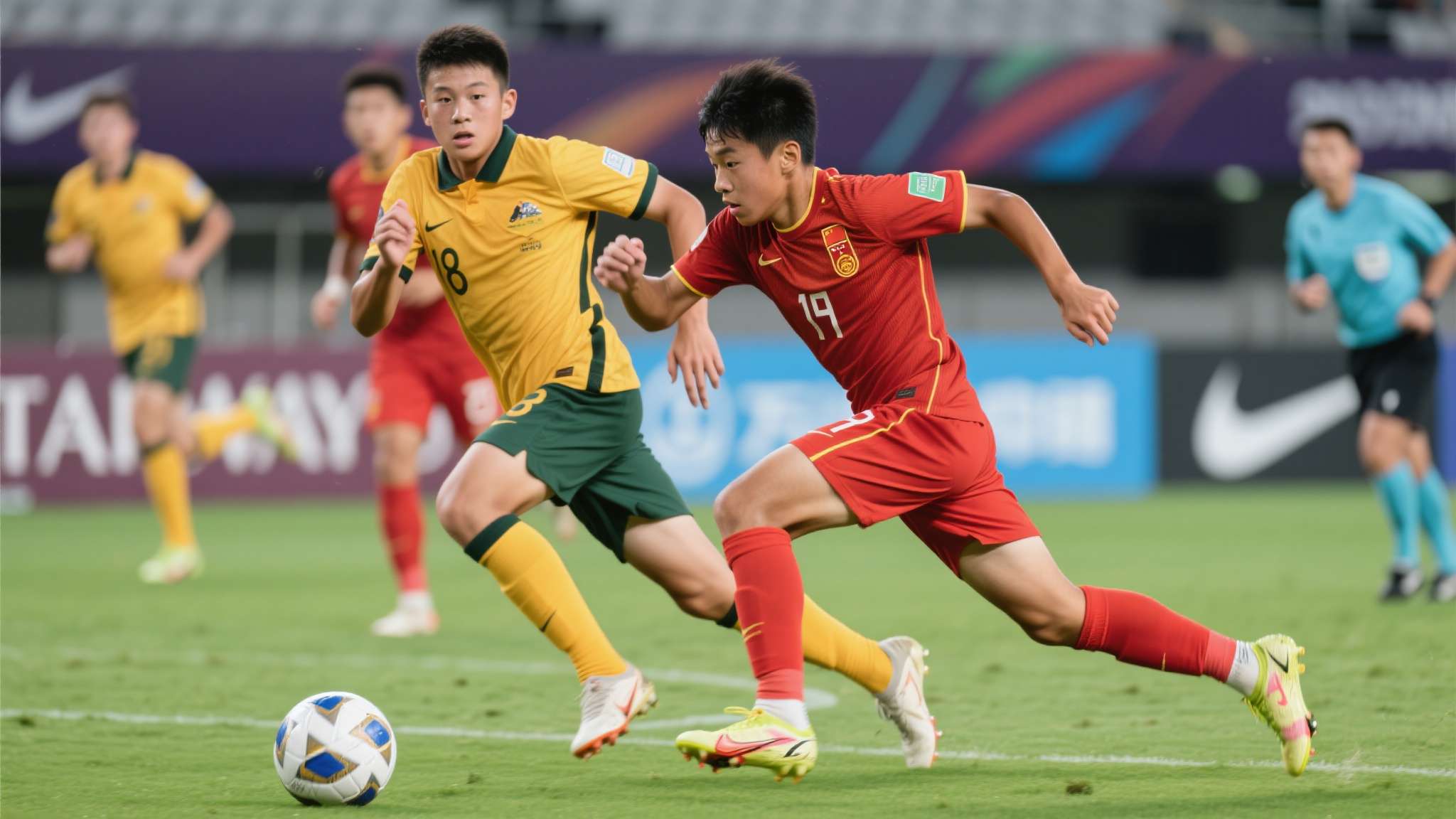 半场:U19国青1-0澳大利亚U19,杨铭锐破门,苗润东犀利突破屡造险 半场:U19国青1-0澳大利亚U19,杨铭锐破门,苗润东犀利突破屡造险